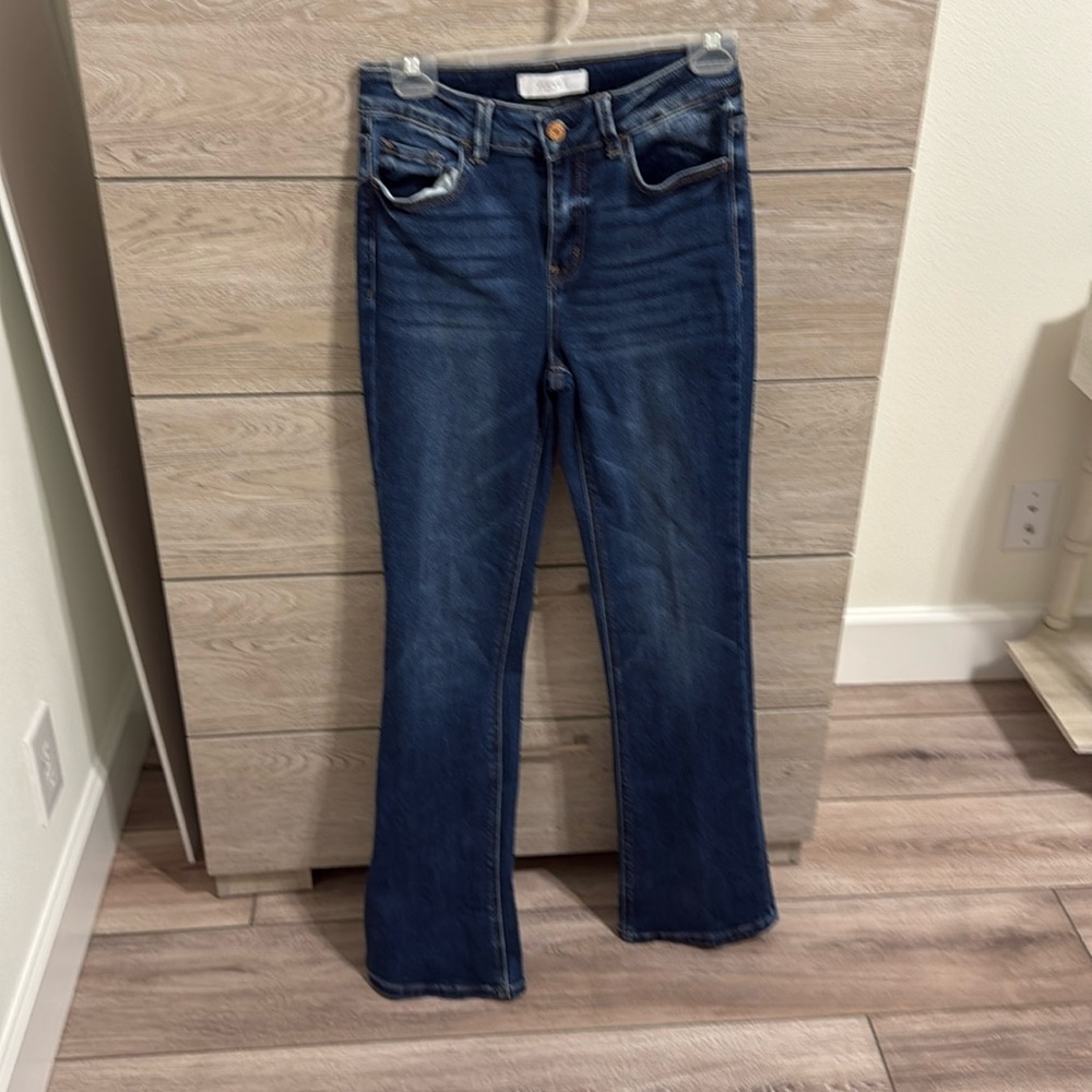 Vervet high rise mini flare jeans